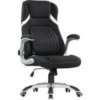 Vinsetto Linen-Look Office Chair, with Adjustable Height and Tension - Black