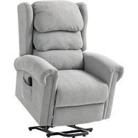 HOMCOM Power Lift Recliner Chair for Elderly, Velvet Electric Riser and Recliner Armchair for Living Room with Remote Control, 2 Side Pockets, Thick Padded Back, Grey