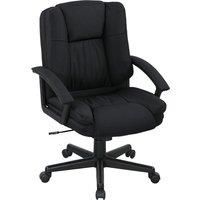 HOMCOM Linen-Look Padded Office Chair - Black