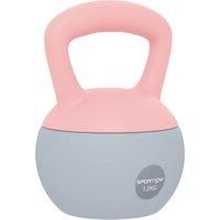 SPORTNOW 12KG Soft Kettlebell, Kettlebell with Non-Slip Handle for Home Gym, Weight Lifting, Strength Training, Pink/Grey