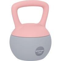 SPORTNOW 10KG Soft Kettlebell, Kettlebell with Non-Slip Handle for Home Gym, Weight Lifting, Strength Training, Pink/Grey