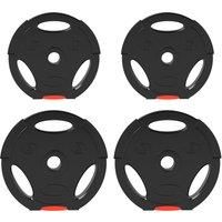 SPORTNOW Olympic Weight Plates Set, with Two 5kg and Two 2.5kg weights, Black