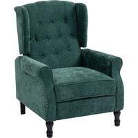HOMCOM 150 Reclining Vintage Armchair, with footrest - Dark Green