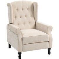 HOMCOM 150 Reclining Vintage Armchair, with footrest - Beige