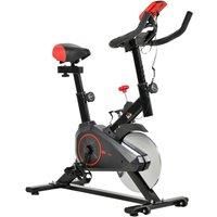 HOMCOM Indoor Upright Exercise Bike Machine, with Adjustable Seat, Resistance, Handlebar, LCD Display