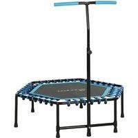 SPORTNOW 45" Rebounder Trampoline for Adults, Quiet Bungee Rebounder with LED Lights and Adjustable Handle, Blue