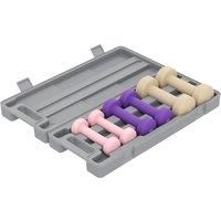 6kg Dumbbell Set, Weights Fitness Dumbbells for Home Gym, Pink, Purple, Brown