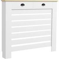 HOMCOM 95.5H x 111Wcm Radiator Cover, with Drawer - White