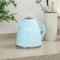 HOMCOM Electric Kettle, 1.7L, Fast Boil, 3kW Cordless Water Kettle with Removable Washable Anti-scale Filter, Auto Shut-off, 360° Swivel, UK Otter Thermostat, BPA Free, Light Blue