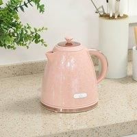 HOMCOM Electric Kettle, 1.7L, Fast Boil, 3kW Cordless Water Kettle with Removable Washable Anti-scale Filter, Auto Shut-off, 360° Swivel, UK Otter Thermostat, BPA Free, Light Pink