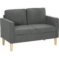 HOMCOM Small Two-Seater Corduroy Sofa - Grey