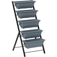 5-Tier Raised Garden Bed, Vertical Ladder Plant Stand with 5 Removable Boxes