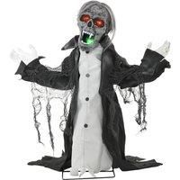 Halloween Animated Skeleton with Glowing LED Eyes,  Scary Halloween Decoration