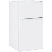 HOMCOM 88L Under Counter Fridge Freezer, Small Refrigerator with 5-Setting, 3 Star Freezer Rating, White