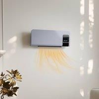 HOMCOM Electric Heater, 2000W Wall Mounted Ceramic Space Heater with Remote Control, 2 Modes, Timer, Oscillation, Overheat Protection for Home, Grey