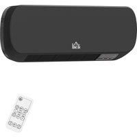 HOMCOM 2000W Wall Mounted Ceramic Space Heater, 10-49C Temperature, Black