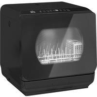 HOMCOM Table Top Dishwasher with Built-in 6L Water Tank, Mini Countertop Dishwasher with 6 Programs, 4 Place Settings, Black