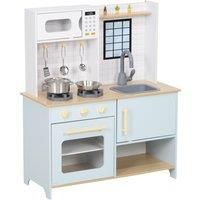 Kids Kitchen Playset Pretend Role Play Kitchen with Light & Sound Stove