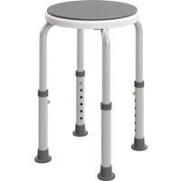 HOMCOM 360 Swivel Shower Chair, Height Adjustable Aluminium Shower Stool with Non-Slip Feet for Disabled, Elderly, Grey