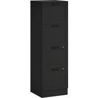 HOMCOM 4 Drawer Filing Cabinet with Lock, Office Storage Cabinet with Adjustable Hanging Bars for A4 Letter Size Files, Black