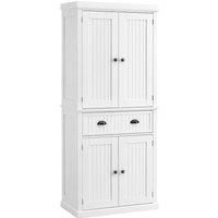 HOMCOM Kitchen Storage Cabinet with Drawer and Adjustable Shelves - White