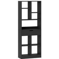 Freestanding Bookshelf with Drawer, Storage Shelving for Home Office, Black