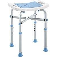 HOMCOM 44-51.5cm Aluminium Frame Shower/Bath Stool - Light Blue