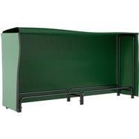 Outsunny Firewood Rack with Waterproof Cover, Heavy Duty Metal Log Store Indoors, Log Storage Holder for Outdoor Indoor Fireplace, 200 x 36 x 99 cm, Dark Green
