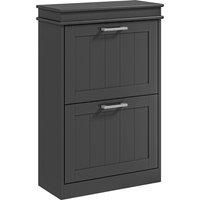 HOMCOM Two-Drawer Minimalistic 10-Shoe Cabinet - Black