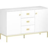 HOMCOM Modern White and Gold Sideboard
