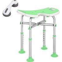 HOMCOM 39-51.5cm 'U' Seat Padded Shower Stool - Green
