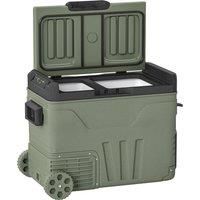 Outsunny 45L Camping Fridge Freezer Dual Zone, Portable Car Fridge 12V/24V DC & 100-240V AC, Electric Cool Box -20£-20£ with Wheels and LED Light, for Travel, RV, Road Trip, Picnic