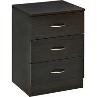 HOMCOM Three-Drawer Simple Bedside Table - Black