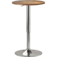 HOMCOM Round Bar Table, 360 Degree Swivel Counter Pub Table with Adjustable Height, for Kitchen, Cafe, Rustic Brown