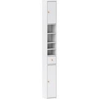 HOMCOM 178 cm Narrow Tall Bathroom Cabinet - White