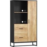 Kitchen Cupboard w/ Shelves, Drawers, 160cm Tall Kitchen Pantry Cabinet, Natural
