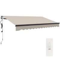 Outsunny 3.5 x 3(m) Electric Retractable Awning w/ Aluminium Frame Beige