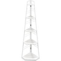 HOMCOM 5-Tier Corner Shelf - White