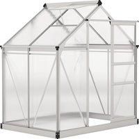 Polycarbonate Walk-In Garden Greenhouse Aluminum Frame Outdoor 190 x 132cm