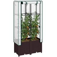 Outsunny Plastic Vegetable Planter with Trellis, 80 x 40 x 140 cm
