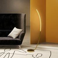 HOMCOM LED Floor Lamp with 3 Adjustable Brightness, Modern Standing Lamp with Foot Switch for Bedroom, Living Room, Gold Tone