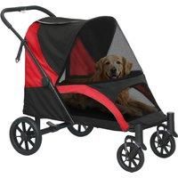 Dog Stroller, Easy Folding Pet Stroller for Large Dogs with 4 Big Wheels