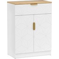 HOMCOM Sideboard Storage Cabinet, Modern Storage Cupboard with Drawer and Adjustable Shelf for Living Room, Kitchen, Dining Room, Entryway, White