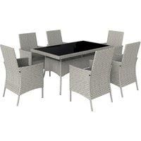 Outsunny Seven-Piece Rattan Dining Set - Grey