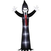 Outsunny 10 FT Grim Reaper Halloween Inflatable with 5 Built-in LED Lights, Blow Up Outdoor Halloween Decoration for Indoor, Outdoor Party
