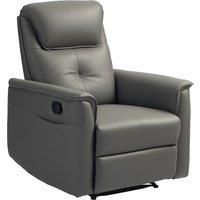 HOMCOM Recliner Armchair with Thick Padded Spring Cushion, Microfibre Manual Reclining Chair with Adjustable Leg Rest, Side Pockets for Living Room, Bedroom, Light Grey