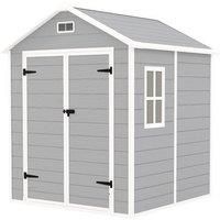 6 x 5ft Plastic Garden Shed with Floor, Window, Lockable Doors