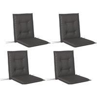 Outsunny Set of Four Padded Garden Seat Cushions - Charcoal Grey