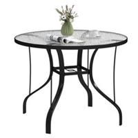 Outsunny Outdoor Dining Table with Parasol Hole, Round, 96.5 x 96.5 x 71 cm