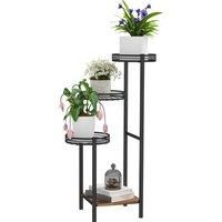 Outsunny Four-Tier Steel Plant Stand - Black